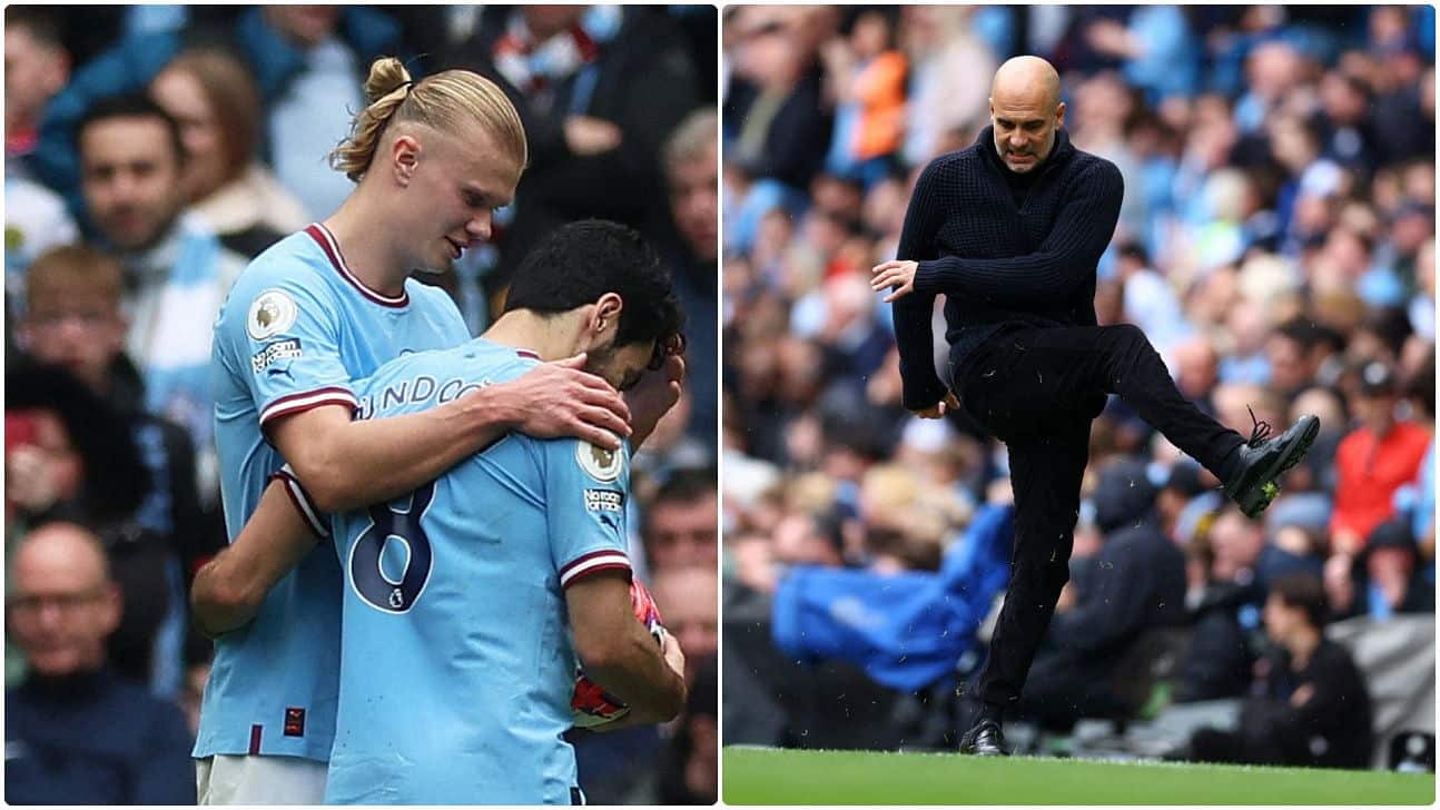 Guardiola angry over haaland's penalty gesture0