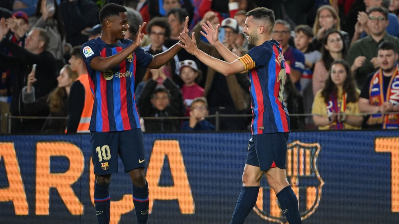 Late alba strike takes barca to brink of title, madrid slip up0