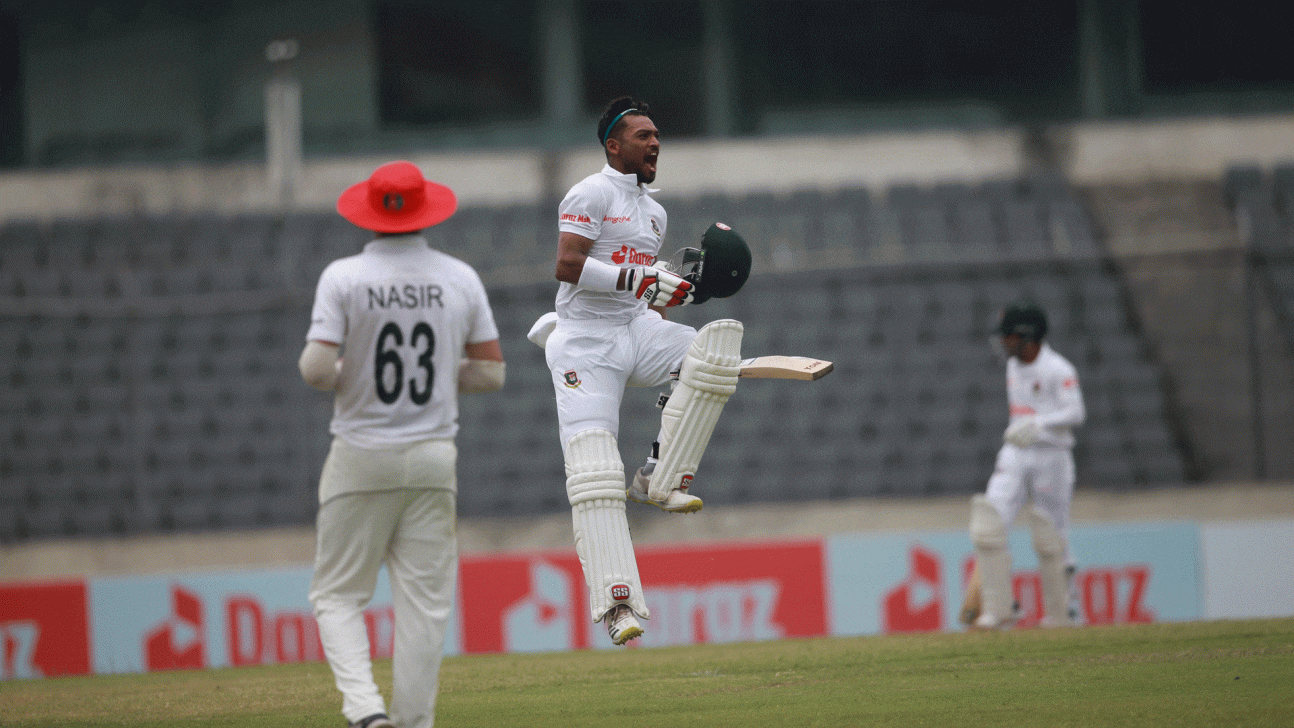 Shanto becomes 2nd bangladesh batter to hit 2 tons in a test 64953d6