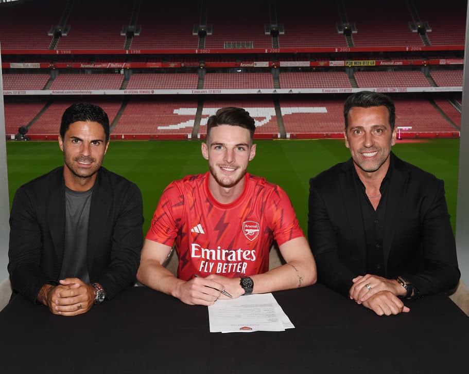 Arsenal sign rice for english record transfer fee 0417553