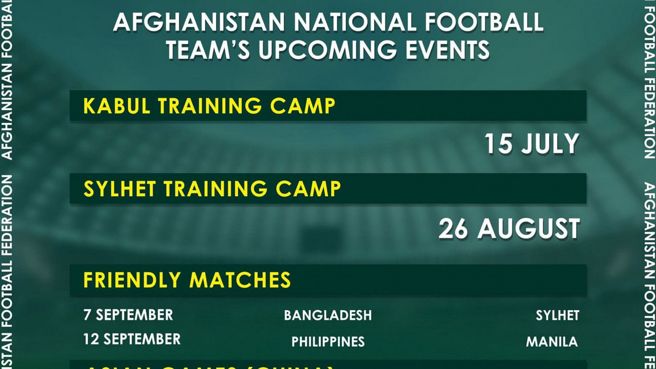 Afghanistan confirm sept 7 sylhet fifa friendly 5190f3d