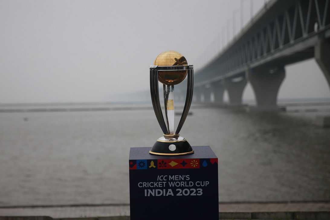 Icc world cup trophy displayed at padma bridge today2
