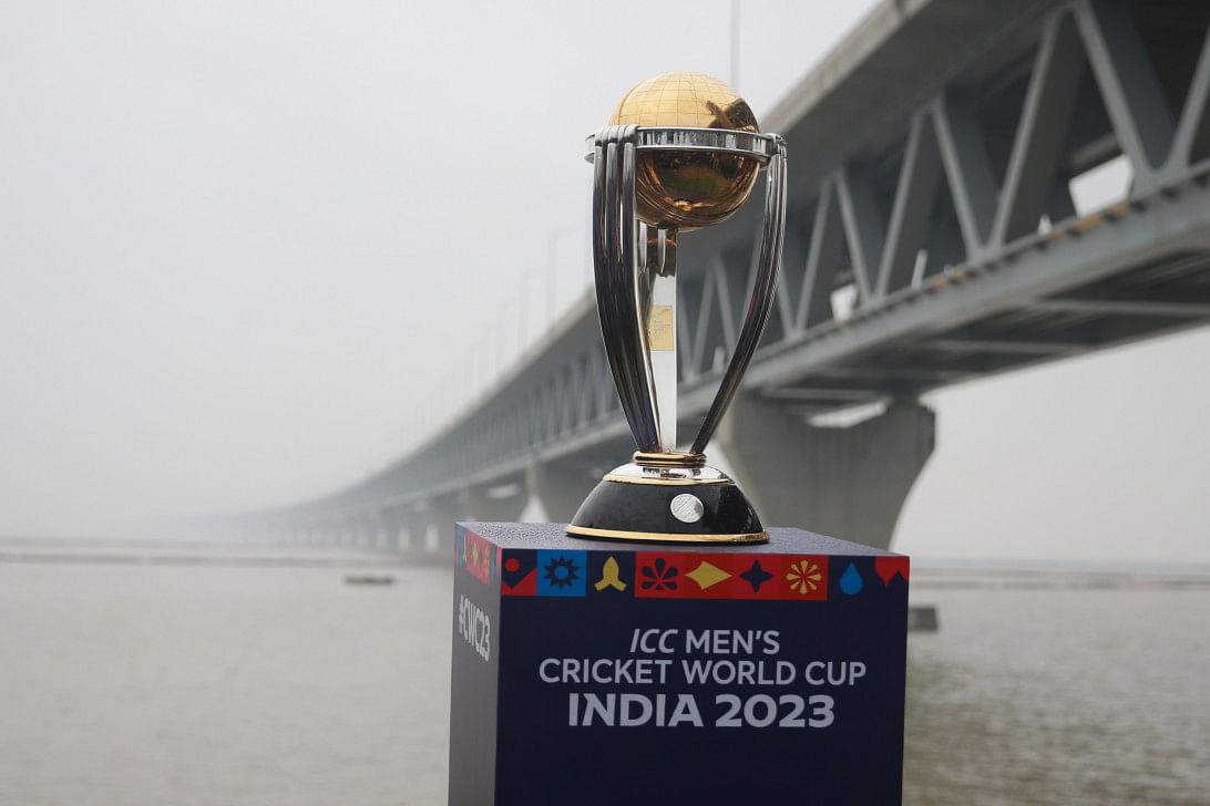 Icc world cup trophy displayed at padma bridge today 471501e