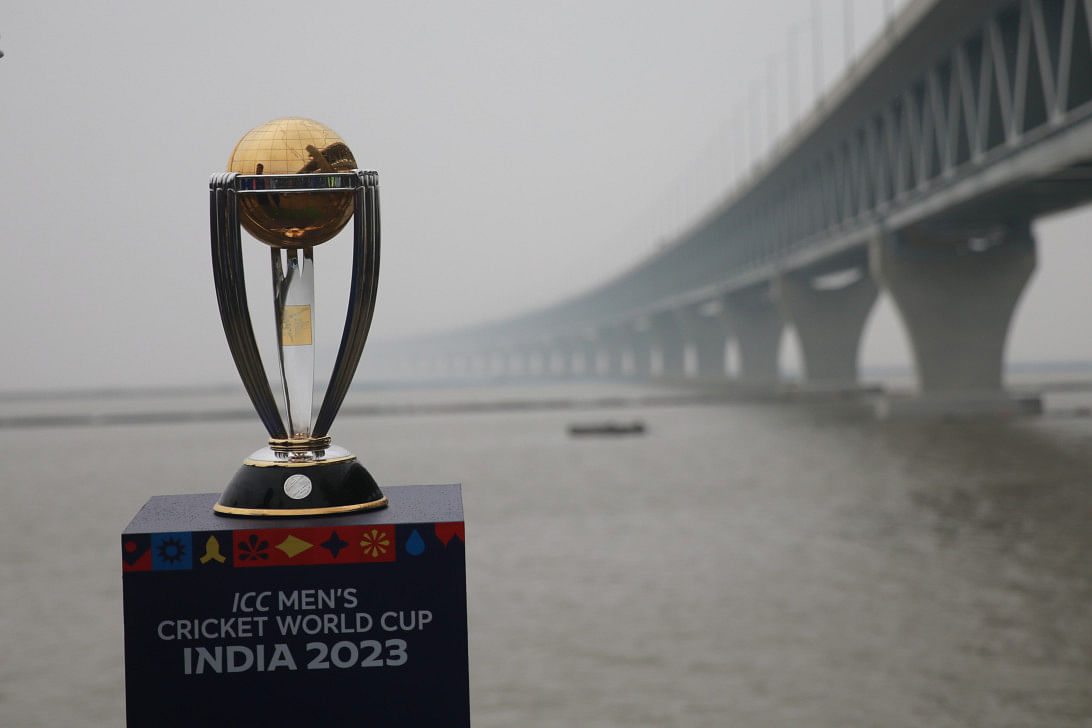Icc world cup trophy displayed at padma bridge today1