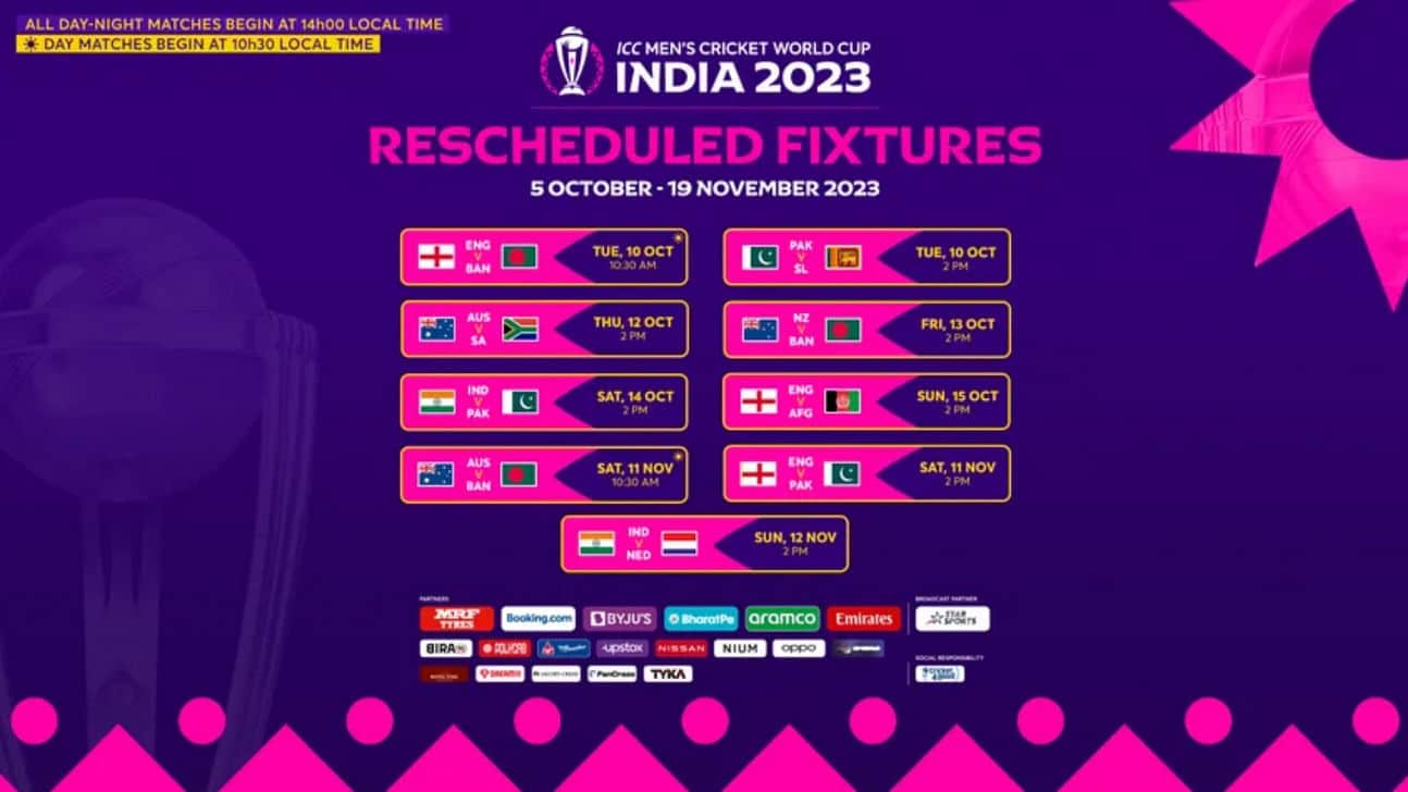 Nine world cup fixtures rescheduled 35d59ec