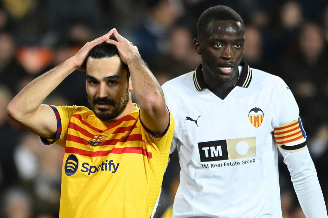 Barcelona held to a 1-1 draw at valencia 0