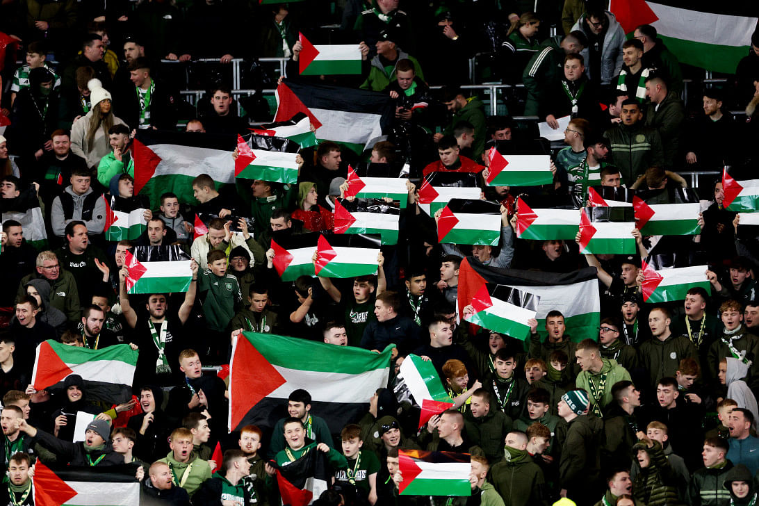 Celtic fined for fans displaying palestine flags in champions league 1 Celtic fined for fans displaying palestine flags in champions league0