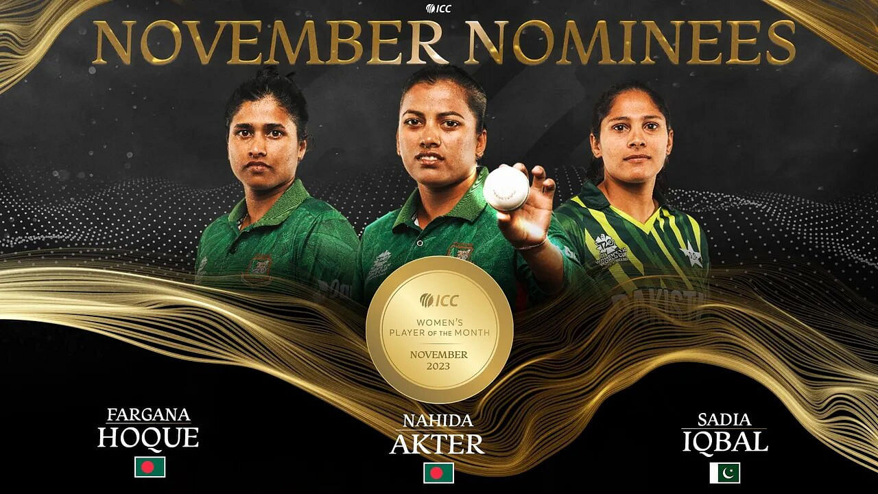 Nahida, fargana shortlisted for icc player of the month award0